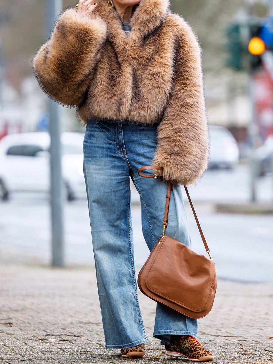 Loose Eco-friendly Faux Fur Coat