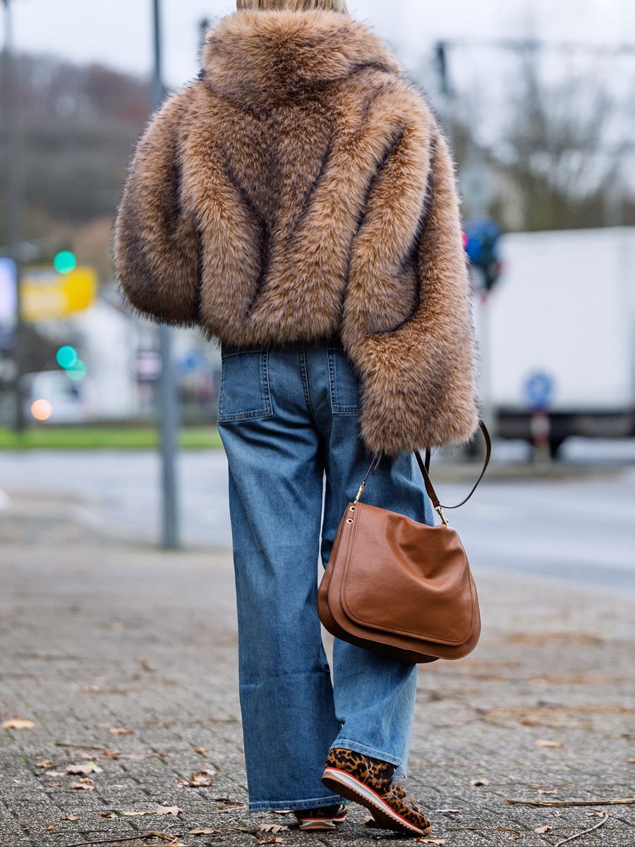 Loose Eco-friendly Faux Fur Coat