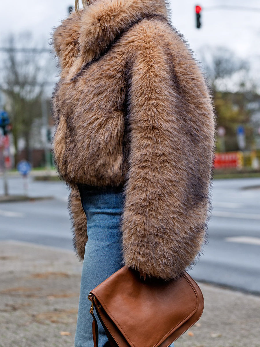 Loose Eco-friendly Faux Fur Coat