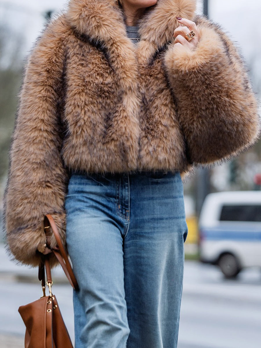Loose Eco-friendly Faux Fur Coat
